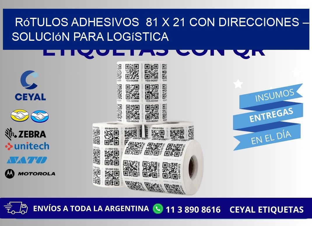 Rótulos Adhesivos 81 x 21 con Direcciones – Solución para Logística