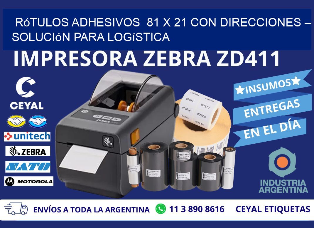 Rótulos Adhesivos  81 x 21 con Direcciones – Solución para Logística
