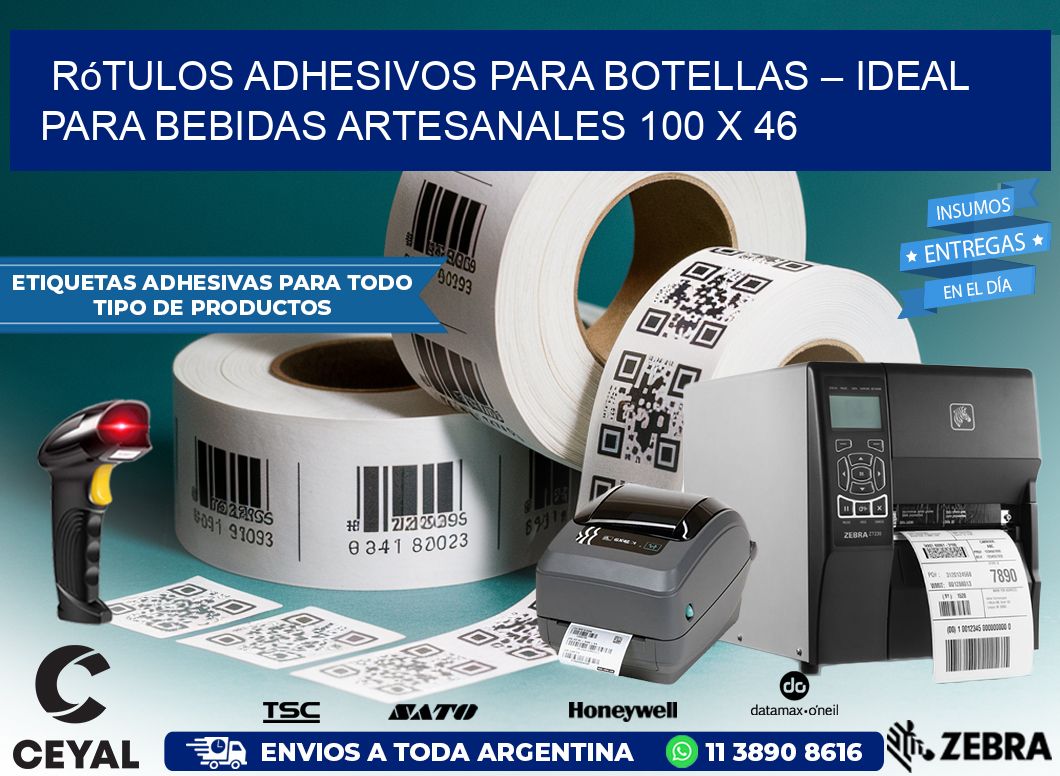 Rótulos Adhesivos para Botellas – Ideal para Bebidas Artesanales 100 x 46