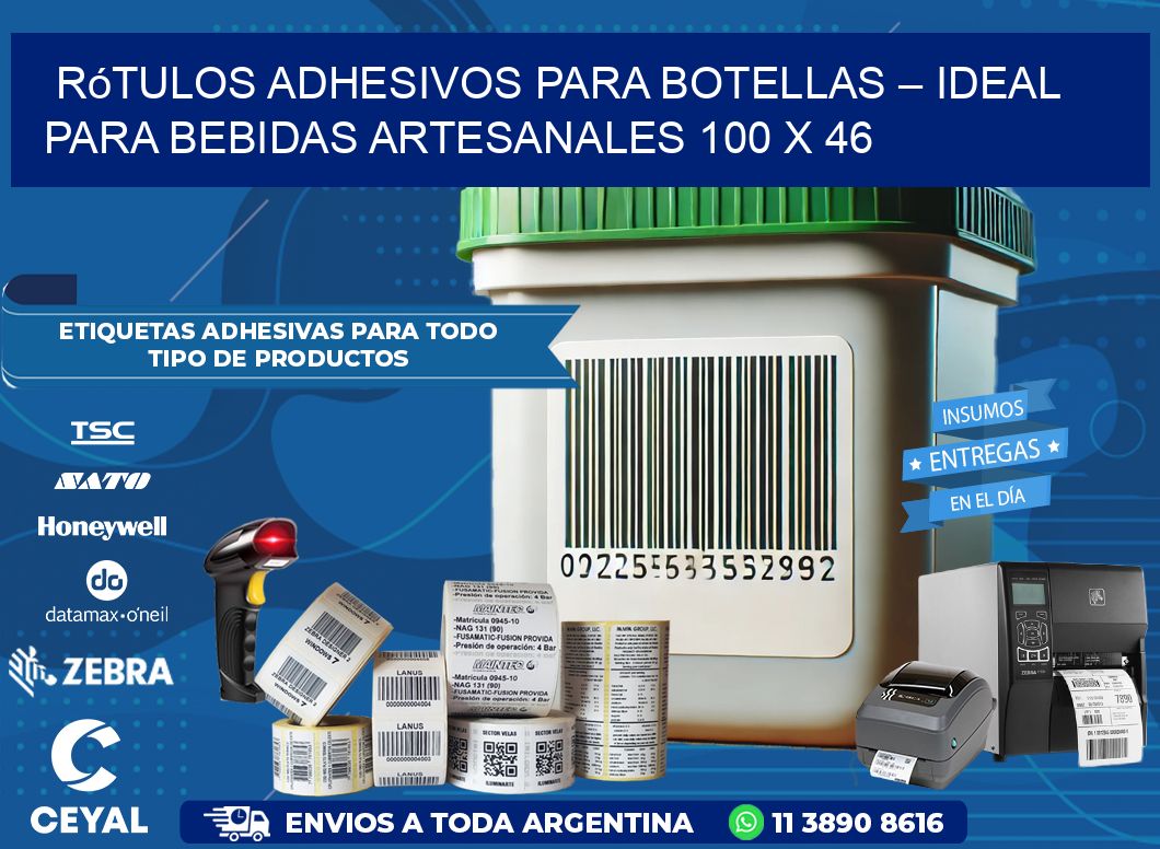 Rótulos Adhesivos para Botellas – Ideal para Bebidas Artesanales 100 x 46