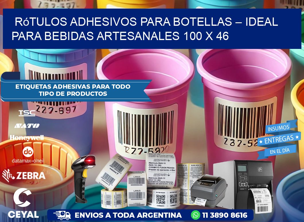Rótulos Adhesivos para Botellas – Ideal para Bebidas Artesanales 100 x 46