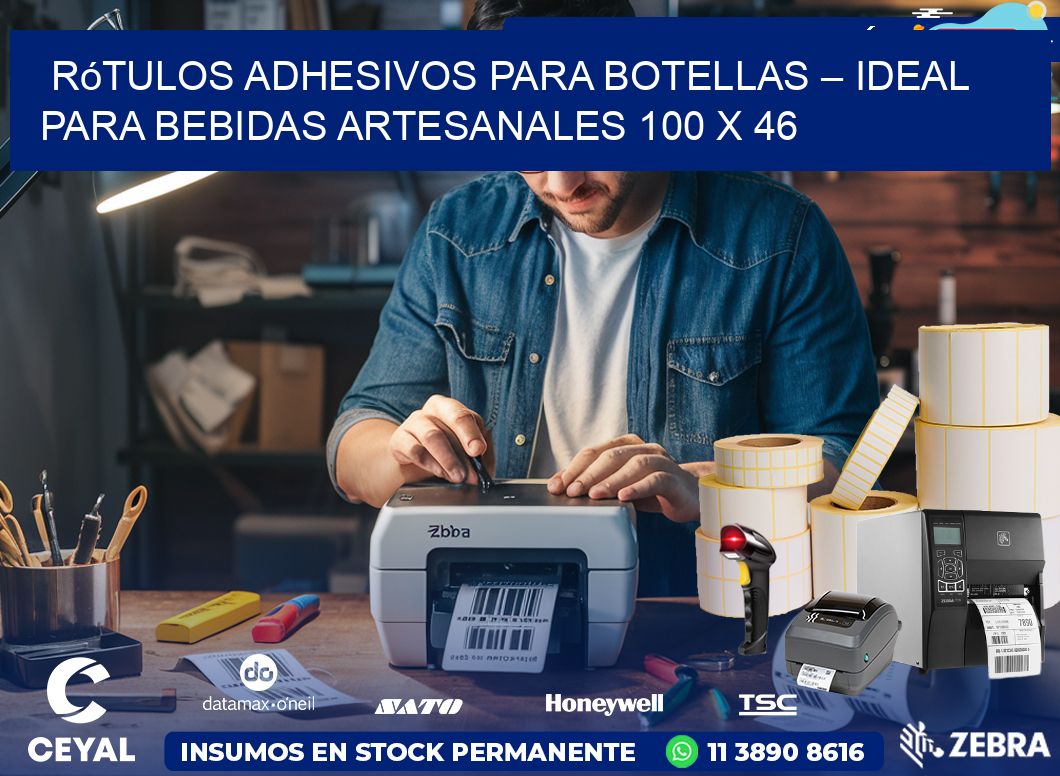 Rótulos Adhesivos para Botellas – Ideal para Bebidas Artesanales 100 x 46