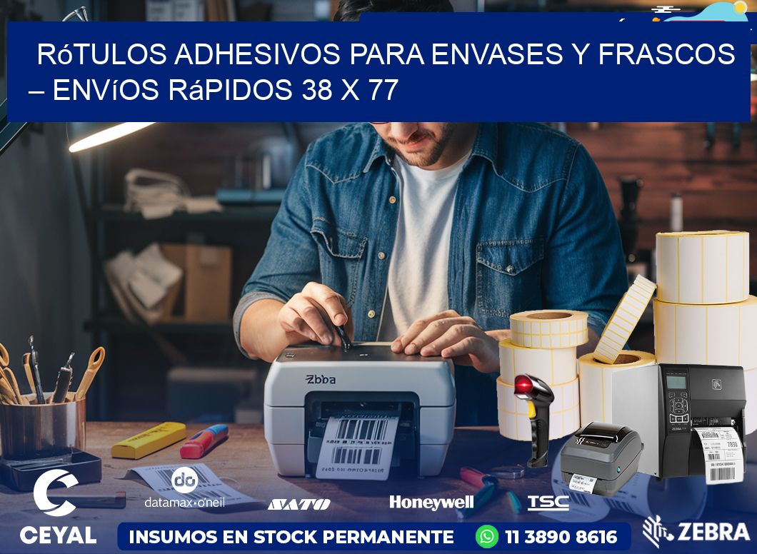 Rótulos Adhesivos para Envases y Frascos – Envíos Rápidos 38 x 77