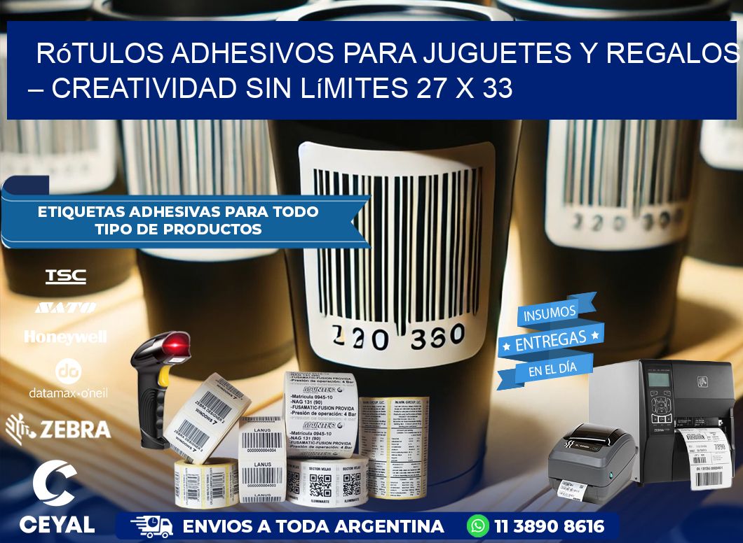 Rótulos Adhesivos para Juguetes y Regalos – Creatividad Sin Límites 27 x 33