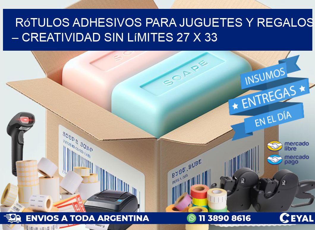 Rótulos Adhesivos para Juguetes y Regalos – Creatividad Sin Límites 27 x 33