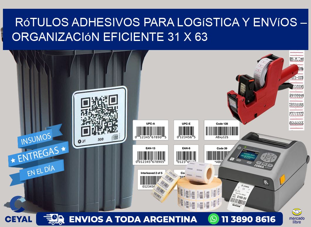 Rótulos Adhesivos para Logística y Envíos – Organización Eficiente 31 x 63