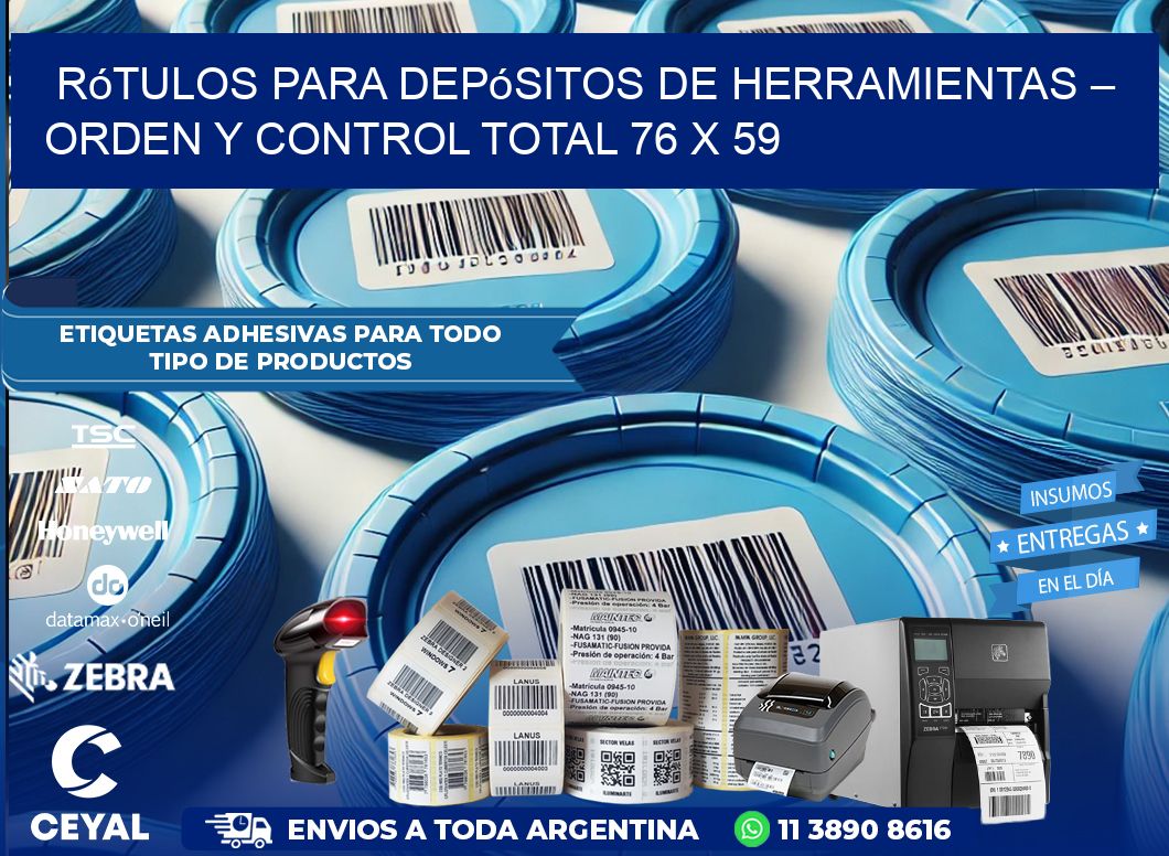 Rótulos para Depósitos de Herramientas – Orden y Control Total 76 x 59