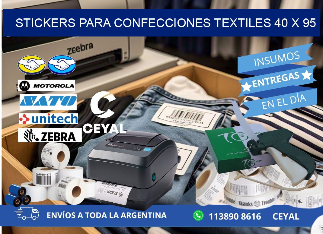 STICKERS PARA CONFECCIONES TEXTILES 40 x 95