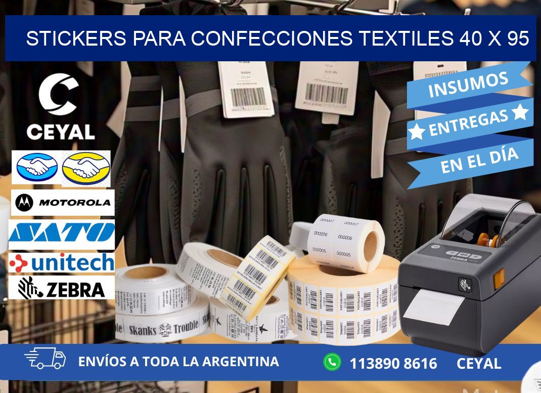 STICKERS PARA CONFECCIONES TEXTILES 40 x 95