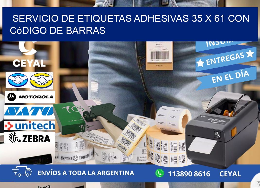 Servicio de Etiquetas Adhesivas 35 x 61 con Código de Barras