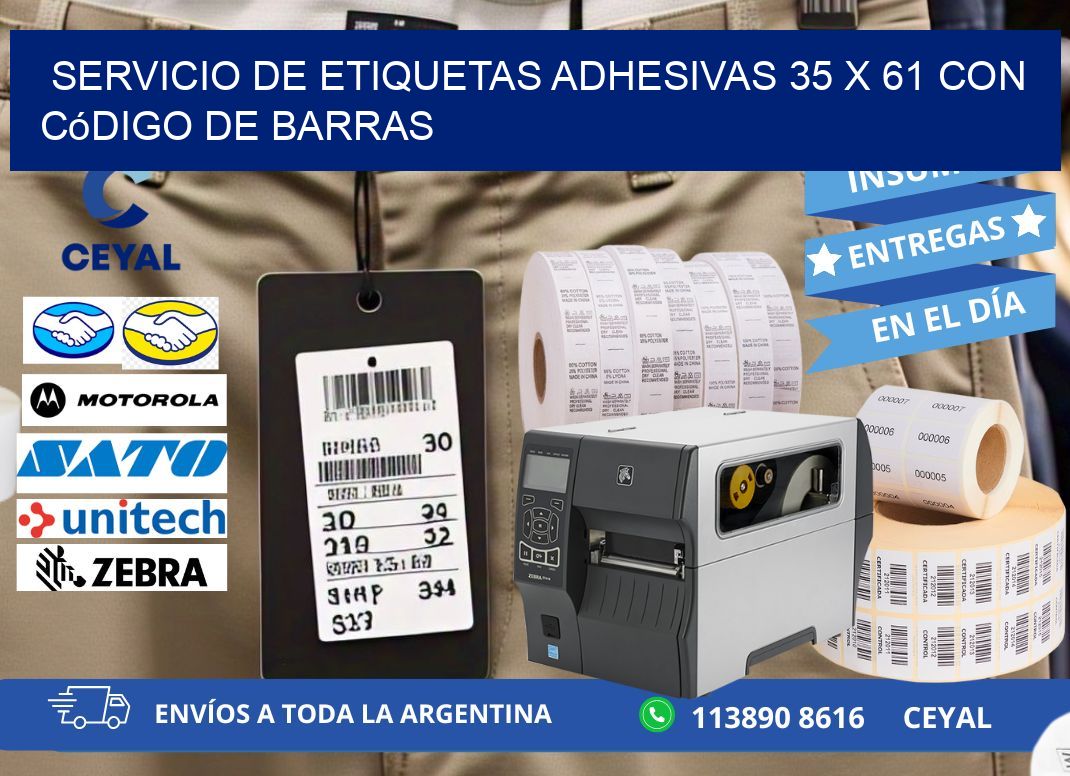 Servicio de Etiquetas Adhesivas 35 x 61 con Código de Barras