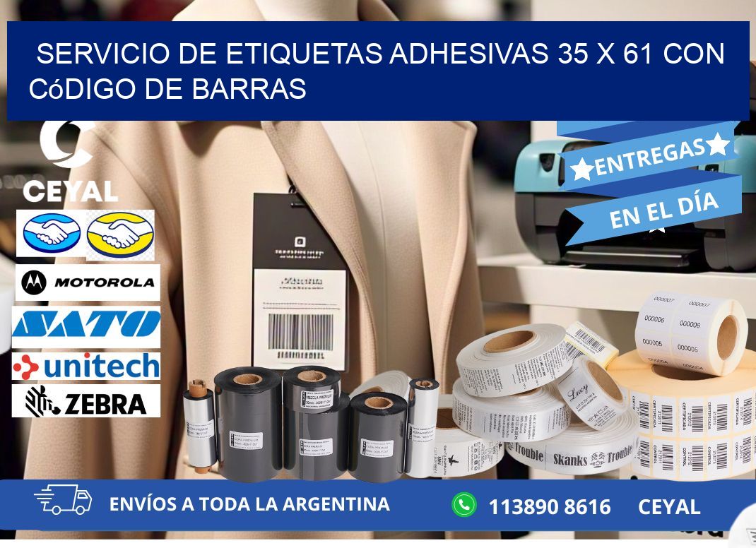 Servicio de Etiquetas Adhesivas 35 x 61 con Código de Barras