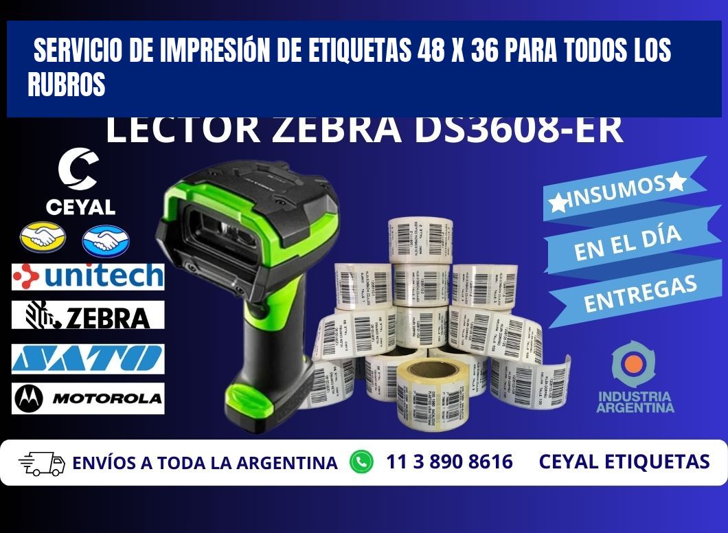 Servicio de Impresión de Etiquetas 48 x 36 para Todos los Rubros