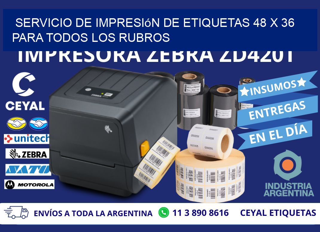 Servicio de Impresión de Etiquetas 48 x 36 para Todos los Rubros