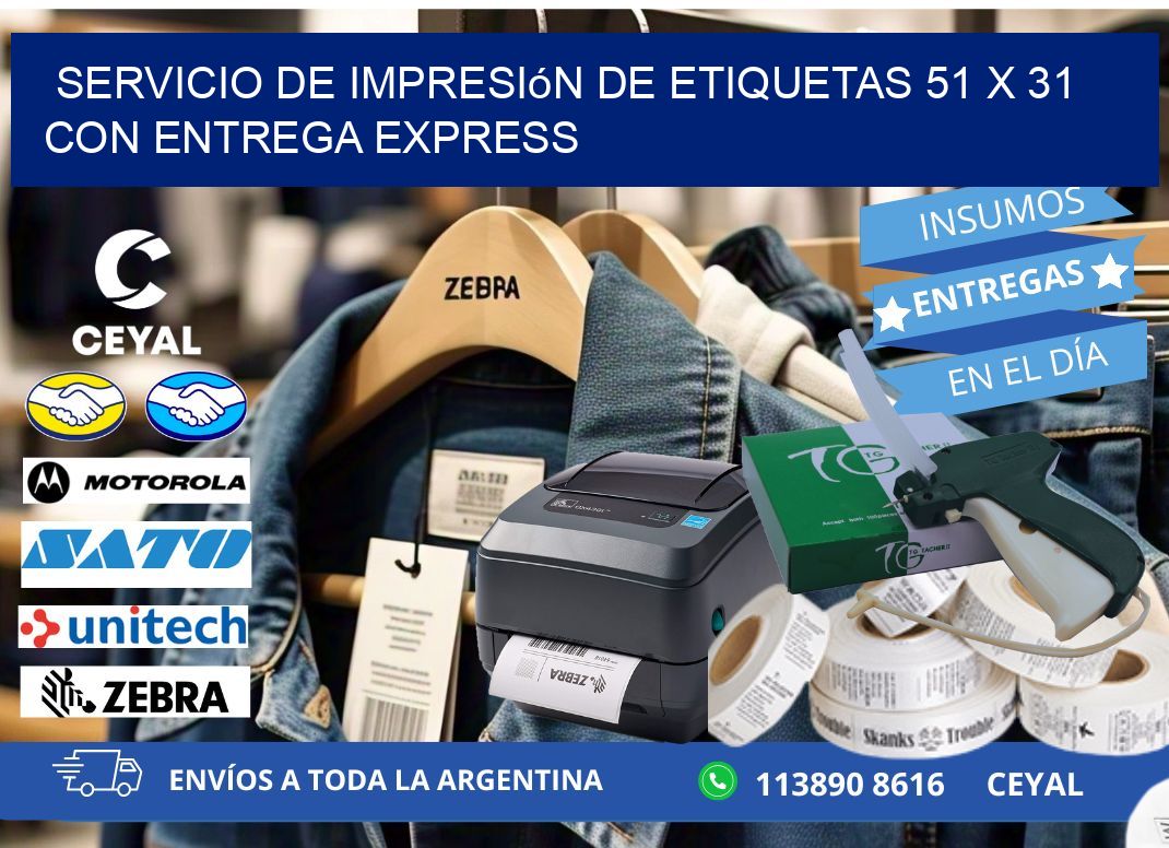 Servicio de Impresión de Etiquetas 51 x 31 con Entrega Express