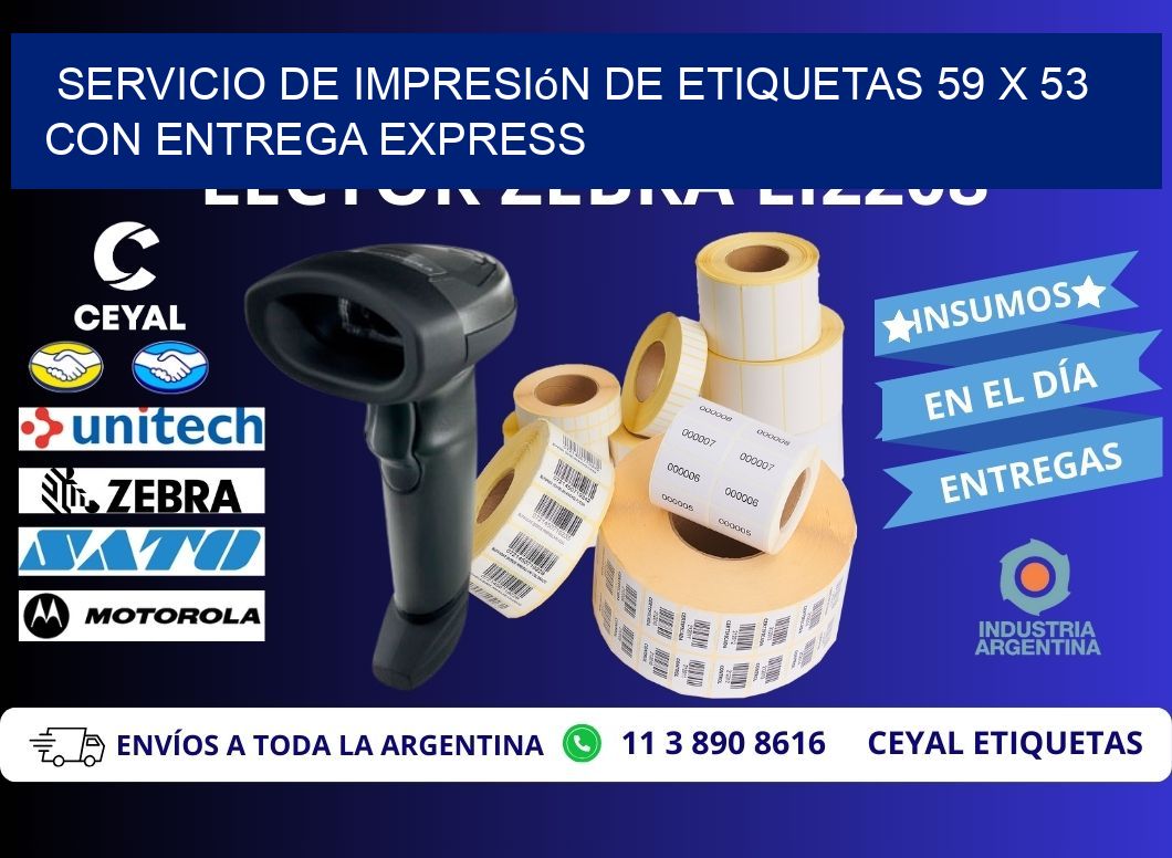 Servicio de Impresión de Etiquetas 59 x 53 con Entrega Express