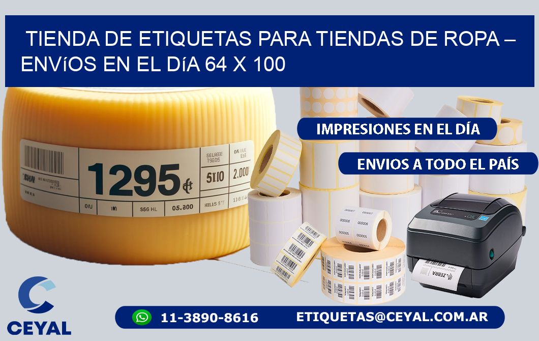 Tienda de Etiquetas para Tiendas de Ropa – Envíos en el Día 64 x 100