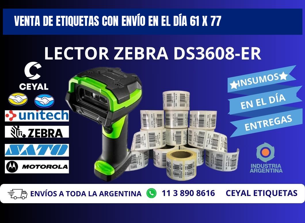 VENTA DE ETIQUETAS CON ENVÍO EN EL DÍA 61 x 77