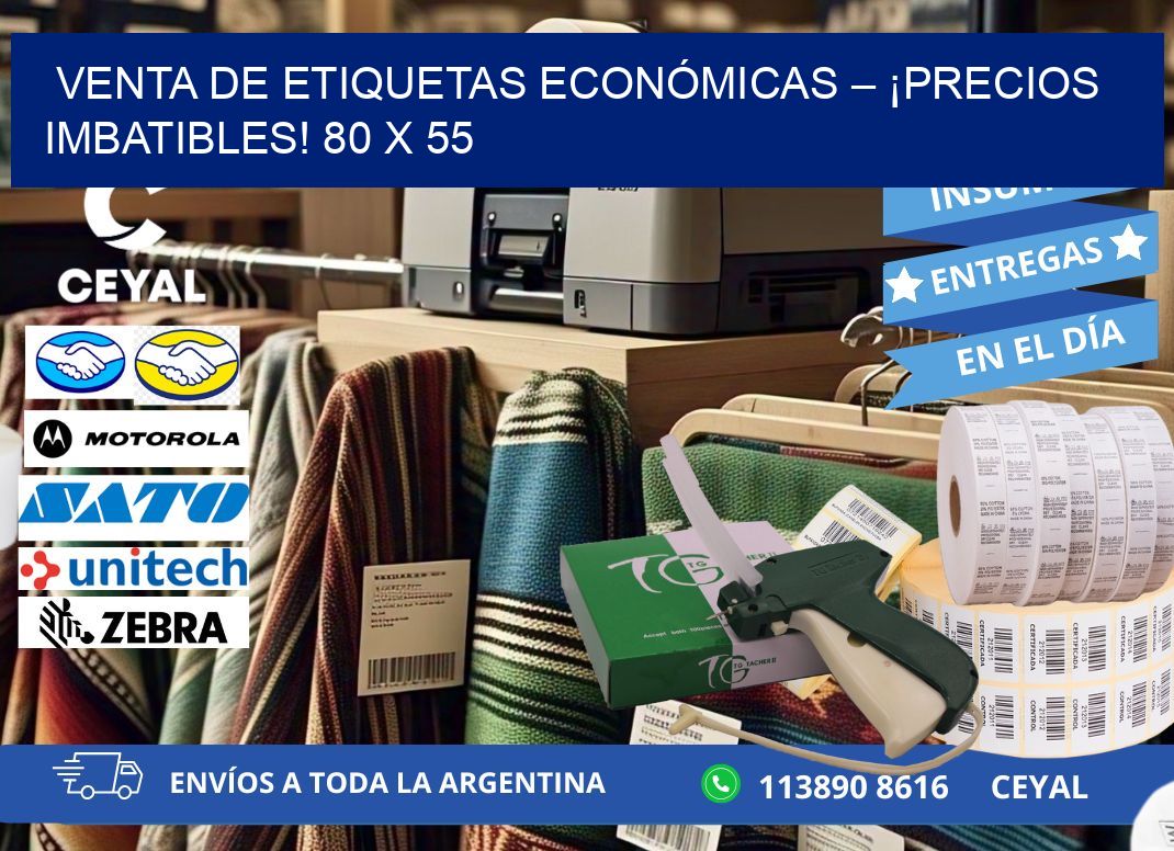 VENTA DE ETIQUETAS ECONÓMICAS – ¡PRECIOS IMBATIBLES! 80 x 55