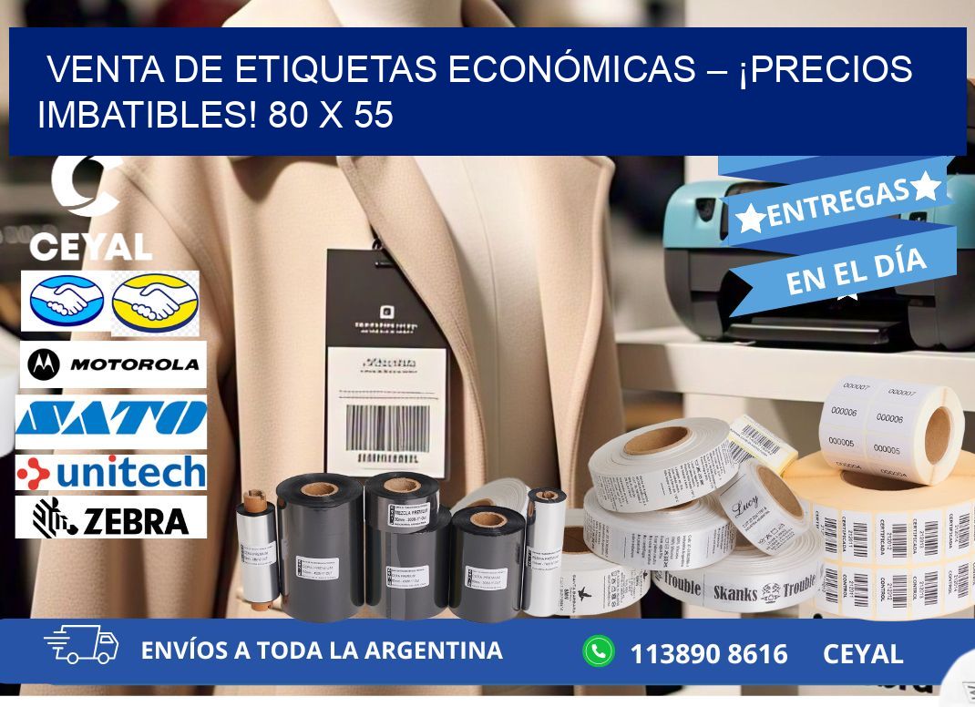 VENTA DE ETIQUETAS ECONÓMICAS – ¡PRECIOS IMBATIBLES! 80 x 55