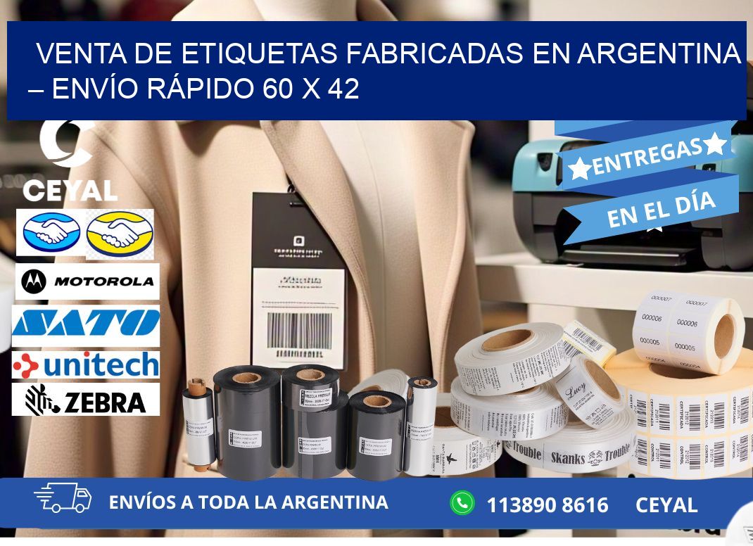 VENTA DE ETIQUETAS FABRICADAS EN ARGENTINA – ENVÍO RÁPIDO 60 x 42