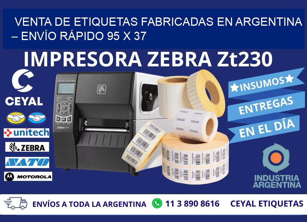 VENTA DE ETIQUETAS FABRICADAS EN ARGENTINA – ENVÍO RÁPIDO 95 x 37