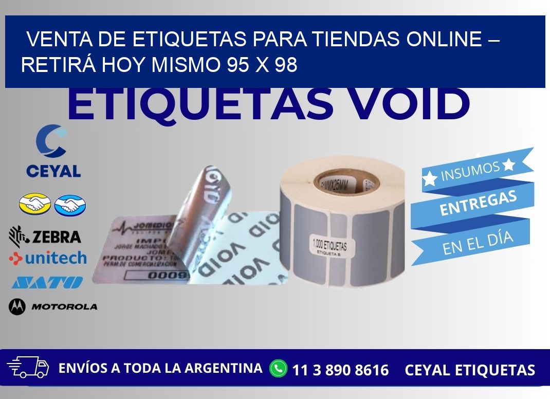 VENTA DE ETIQUETAS PARA TIENDAS ONLINE – RETIRÁ HOY MISMO 95 x 98