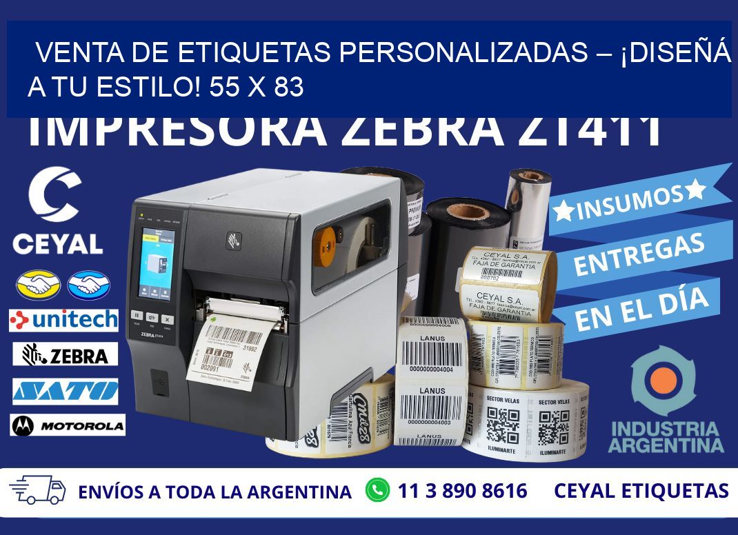 VENTA DE ETIQUETAS PERSONALIZADAS – ¡DISEÑÁ A TU ESTILO! 55 x 83