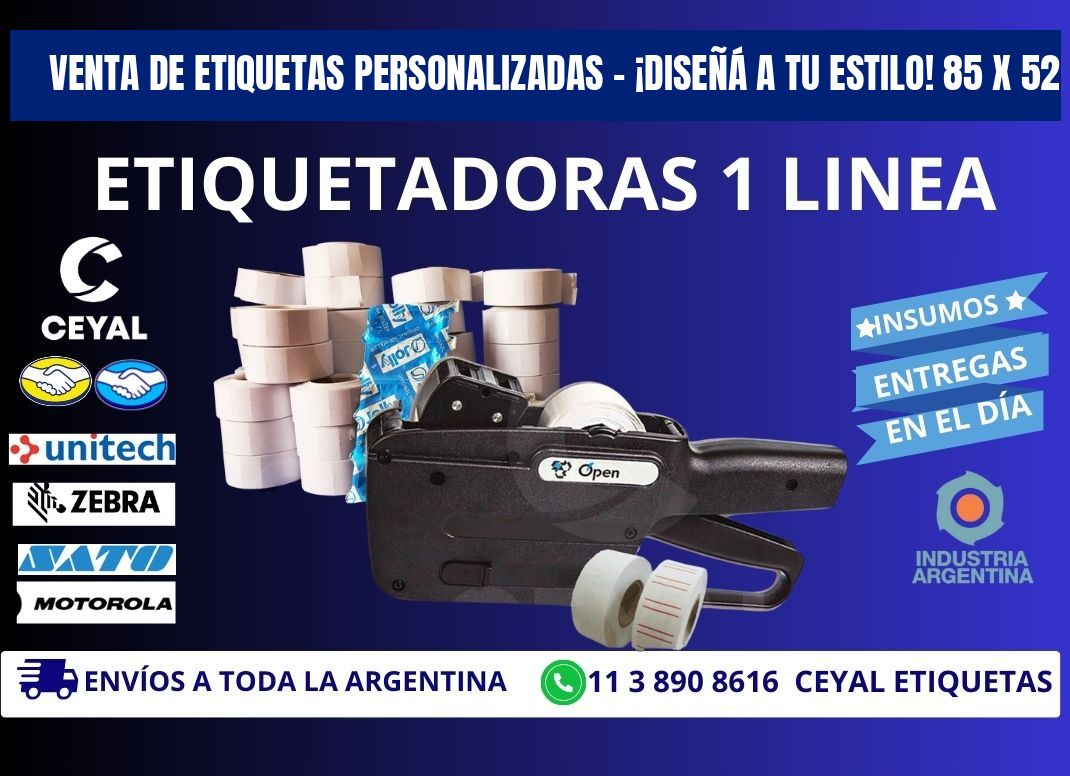 VENTA DE ETIQUETAS PERSONALIZADAS – ¡DISEÑÁ A TU ESTILO! 85 x 52