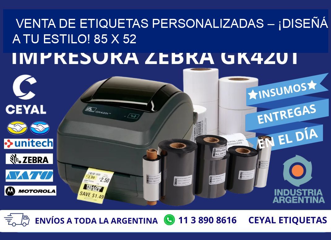VENTA DE ETIQUETAS PERSONALIZADAS – ¡DISEÑÁ A TU ESTILO! 85 x 52