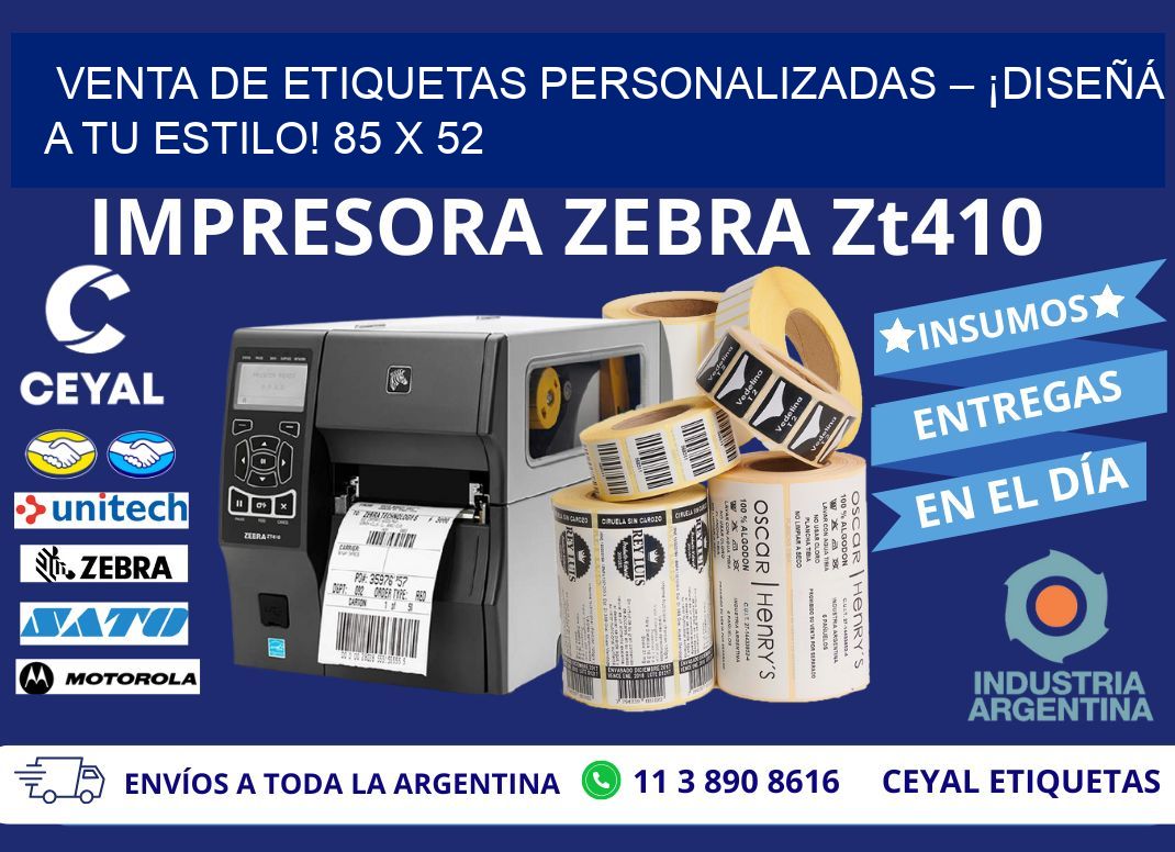 VENTA DE ETIQUETAS PERSONALIZADAS – ¡DISEÑÁ A TU ESTILO! 85 x 52