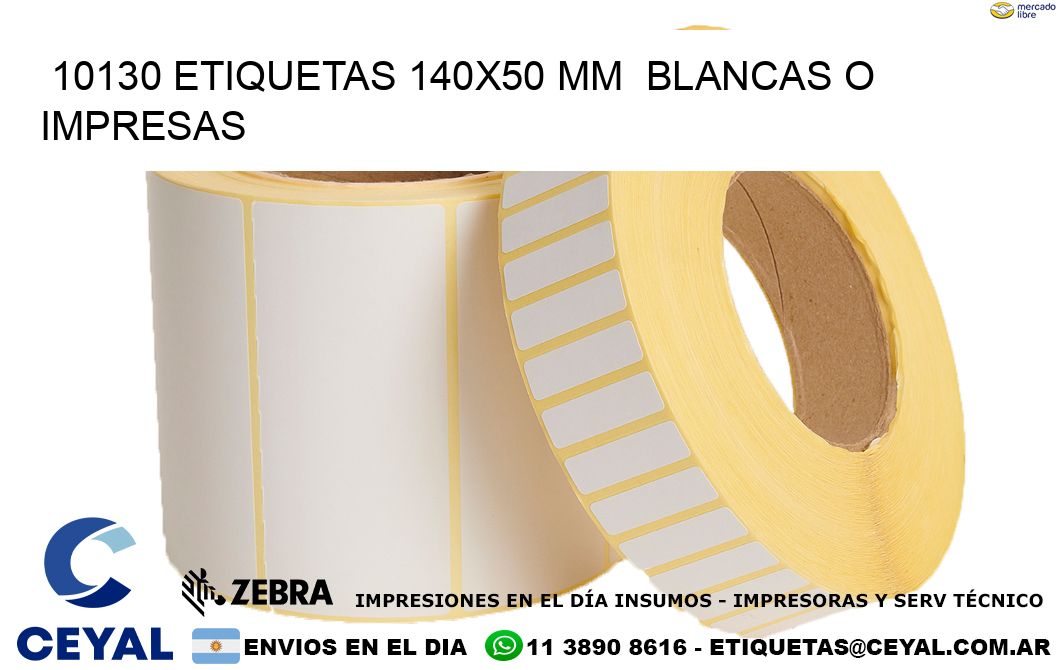 10130 ETIQUETAS 140x50 mm  BLANCAS O IMPRESAS