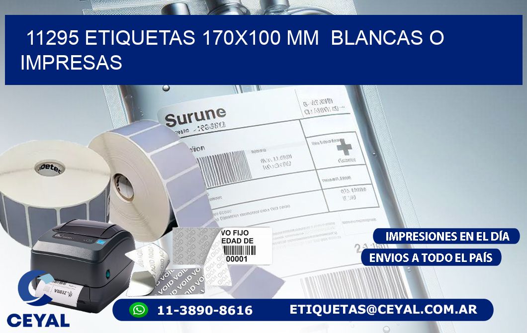 11295 ETIQUETAS 170x100 mm BLANCAS O IMPRESAS