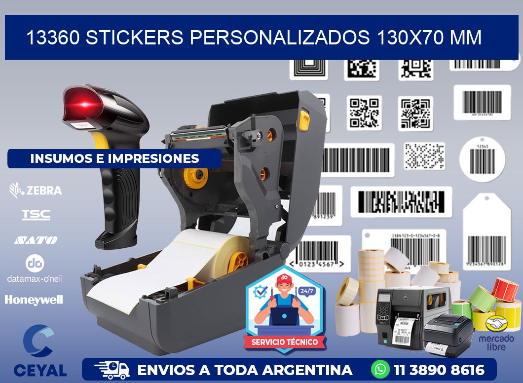 13360 STICKERS PERSONALIZADOS 130x70 mm