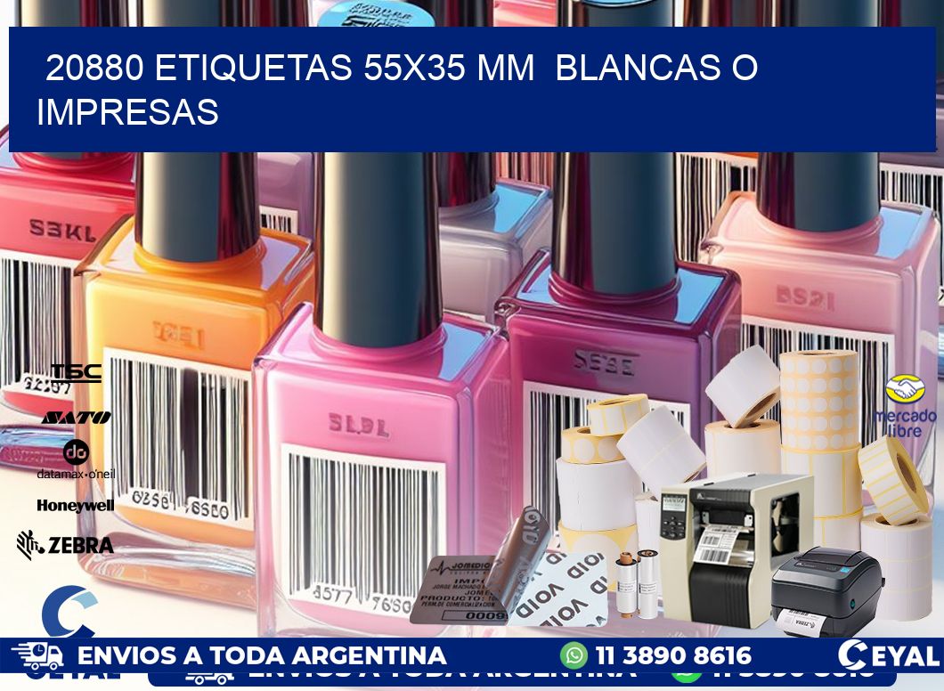20880 ETIQUETAS 55×35 mm  BLANCAS O IMPRESAS