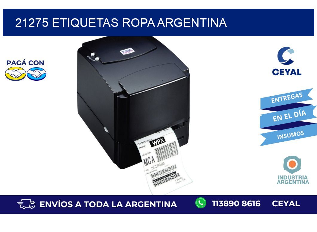 21275 ETIQUETAS ROPA ARGENTINA