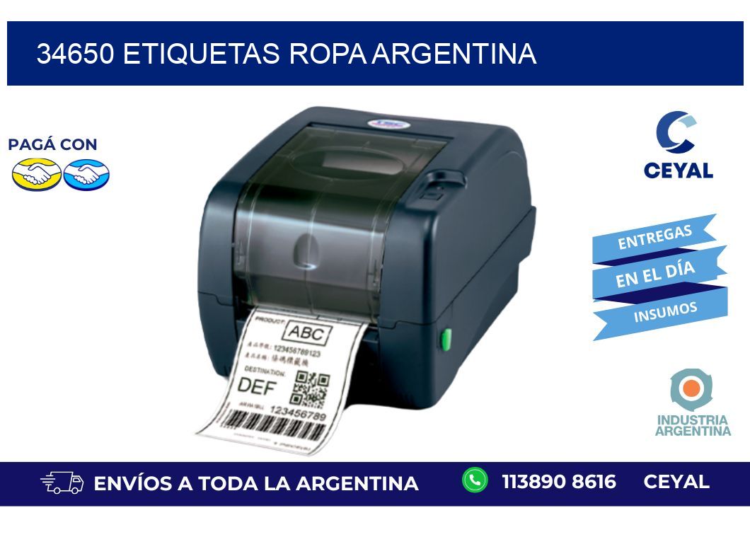 34650 ETIQUETAS ROPA ARGENTINA