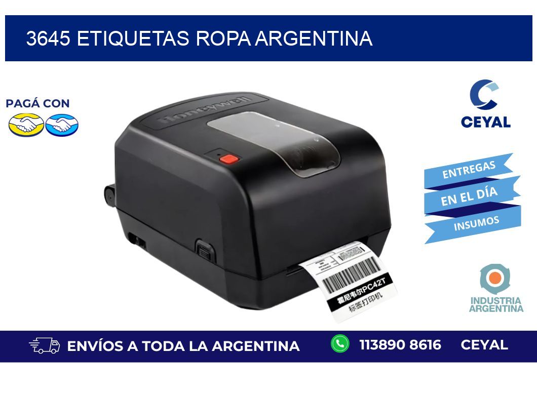 3645 ETIQUETAS ROPA ARGENTINA