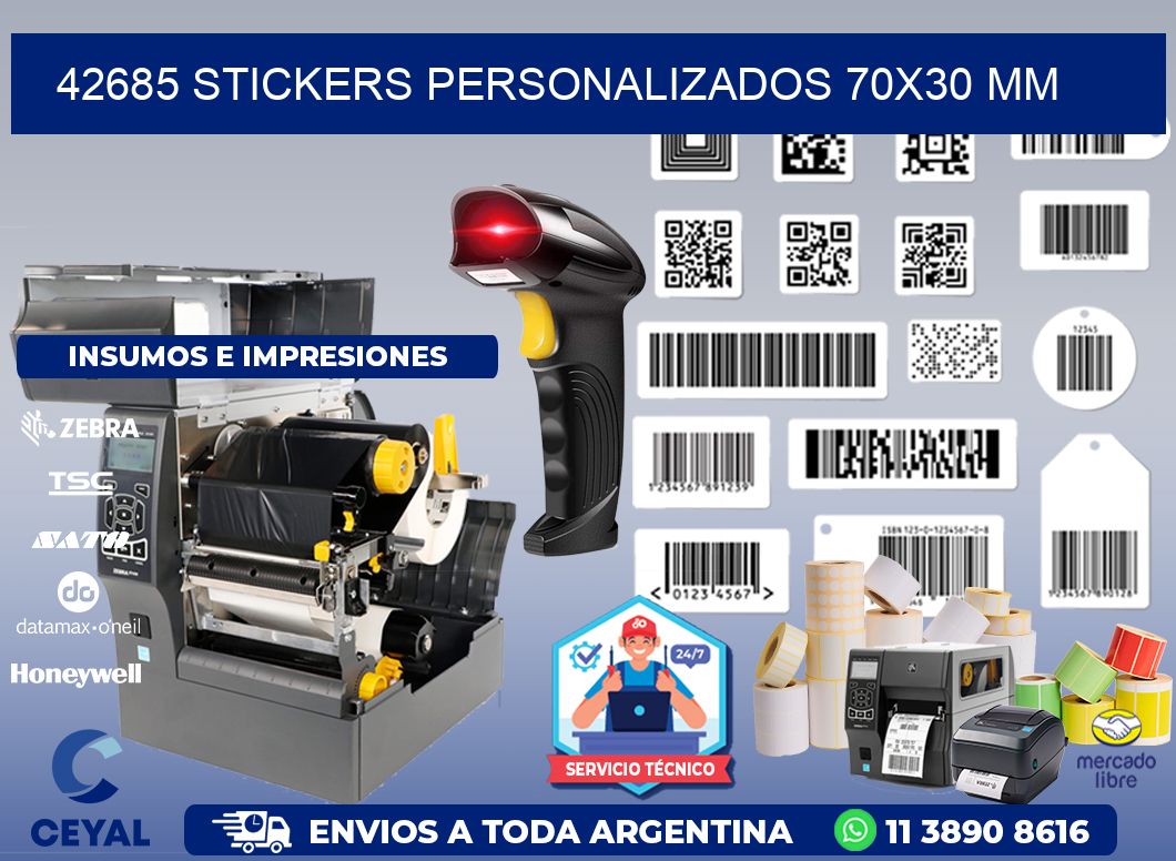 42685 STICKERS PERSONALIZADOS 70x30 mm