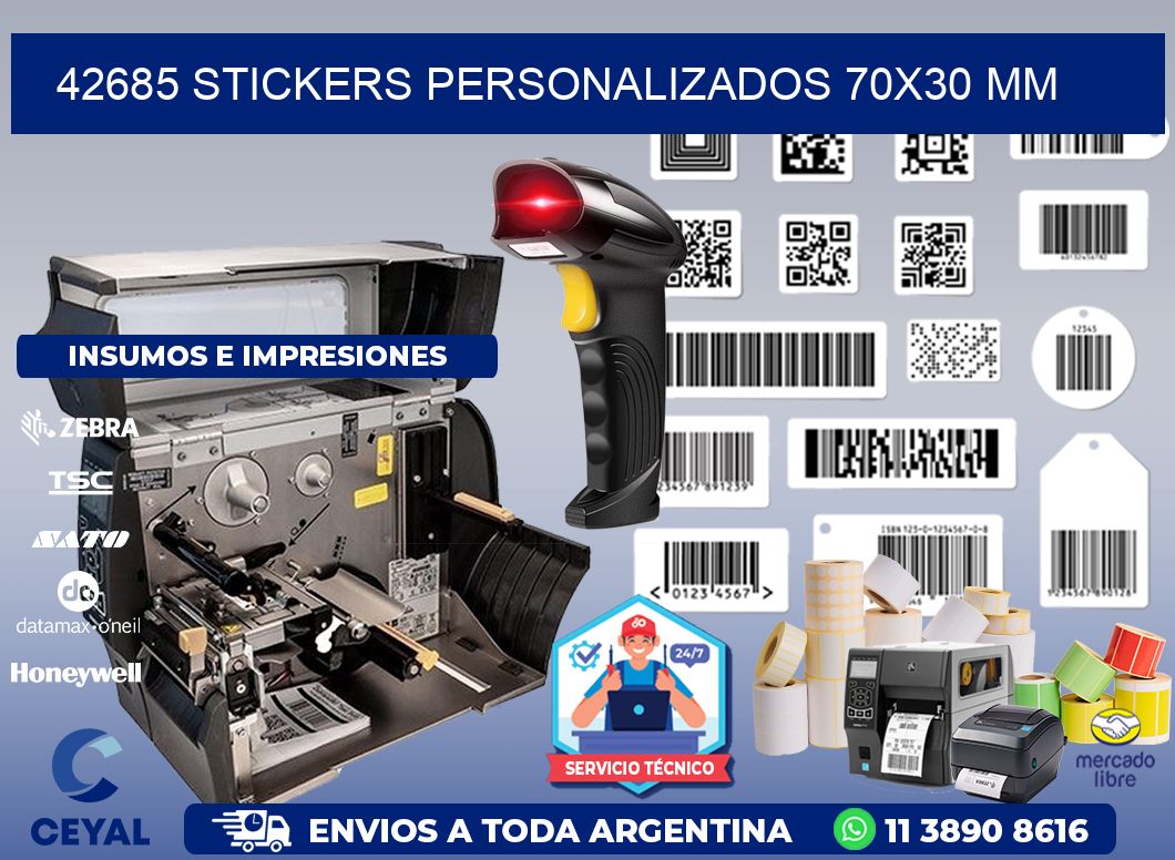 42685 STICKERS PERSONALIZADOS 70x30 mm