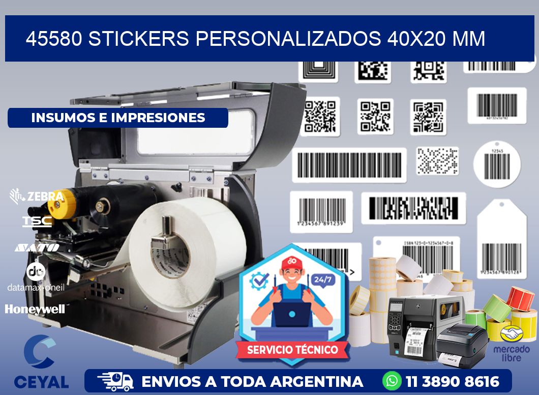 45580 STICKERS PERSONALIZADOS 40x20 mm