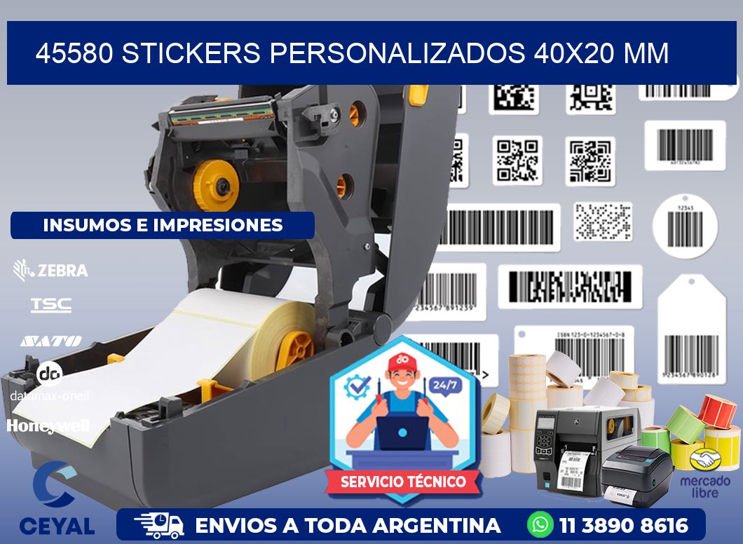 45580 STICKERS PERSONALIZADOS 40x20 mm