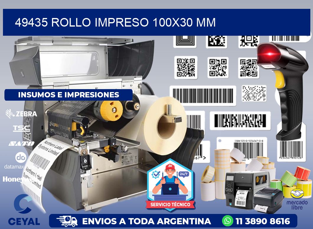 49435 ROLLO IMPRESO 100x30 mm