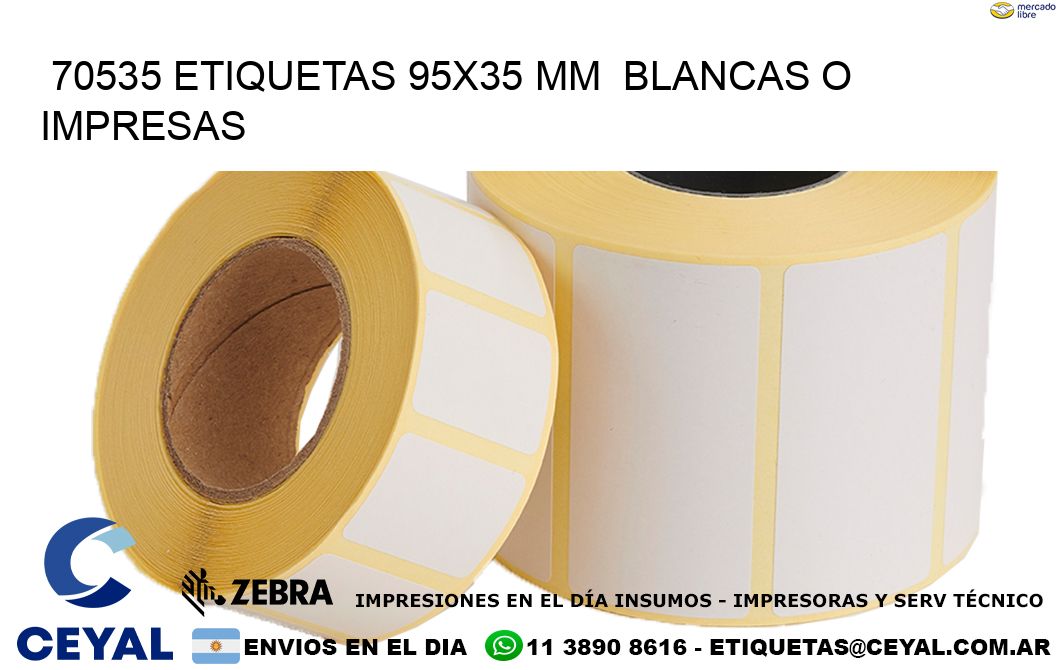 70535 ETIQUETAS 95x35 mm  BLANCAS O IMPRESAS