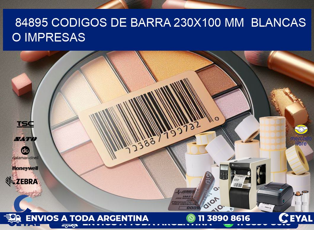 84895 CODIGOS DE BARRA 230×100 mm  BLANCAS O IMPRESAS