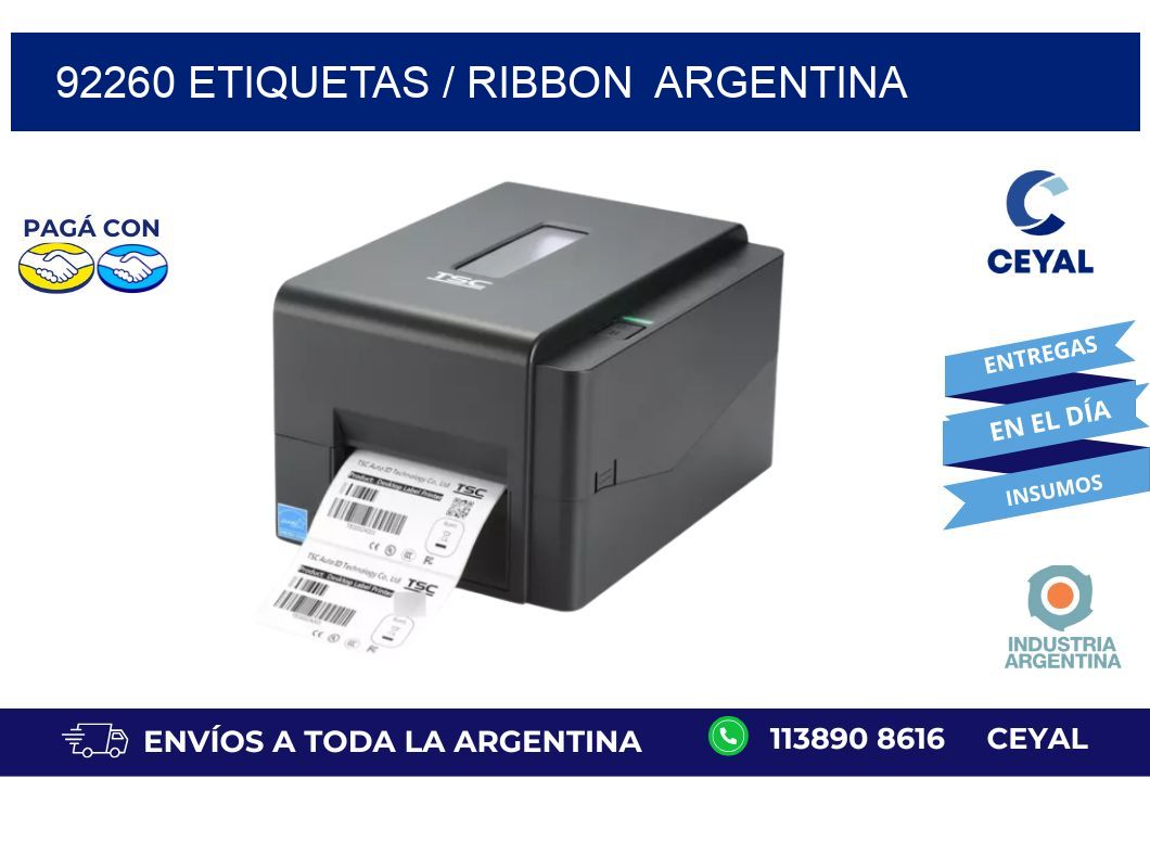 92260 ETIQUETAS / RIBBON  ARGENTINA