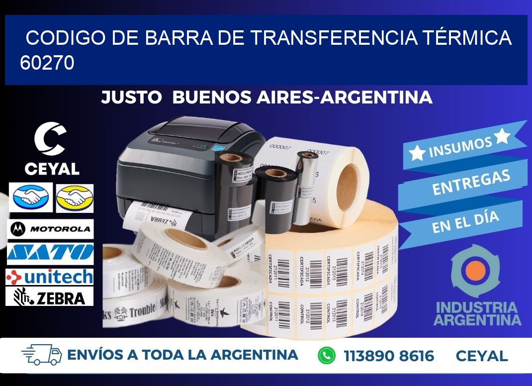 CODIGO DE BARRA DE TRANSFERENCIA TÉRMICA 60270