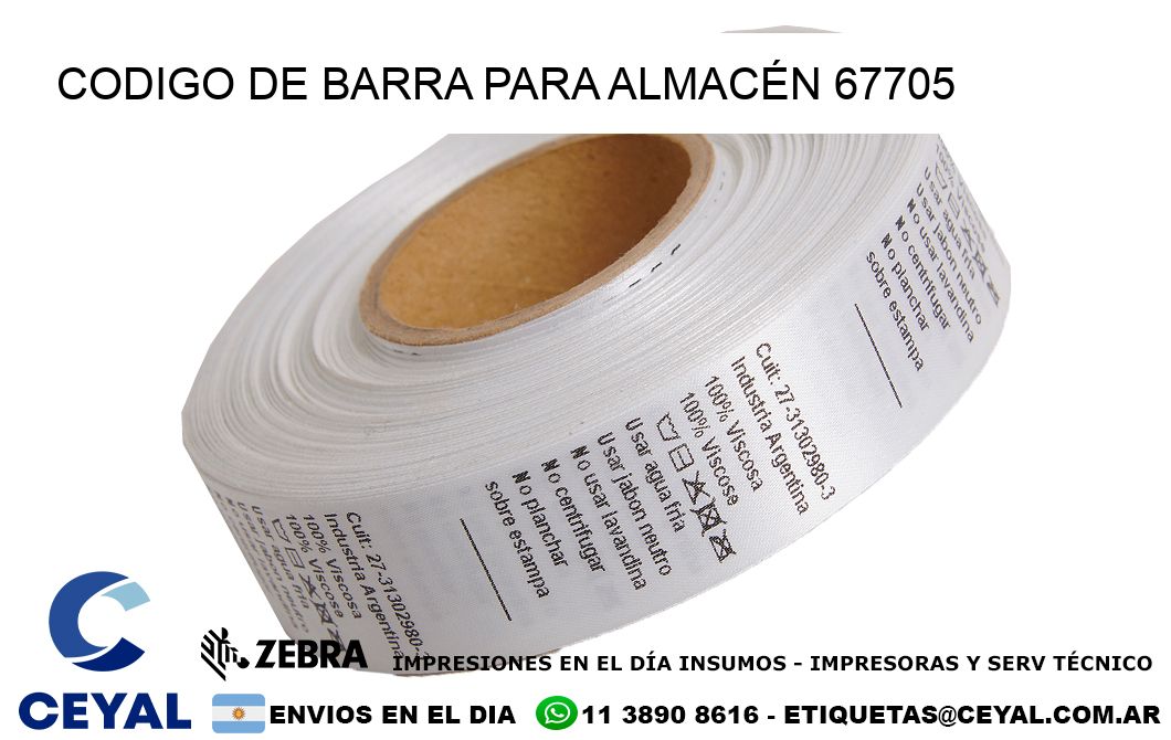 CODIGO DE BARRA PARA ALMACÉN 67705