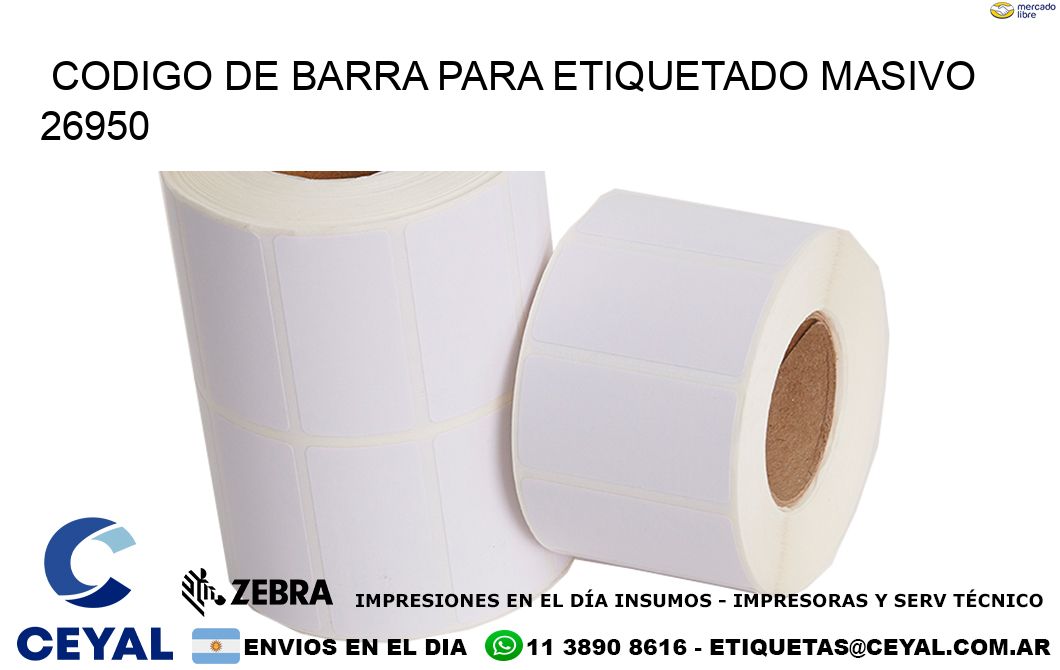 CODIGO DE BARRA PARA ETIQUETADO MASIVO 26950