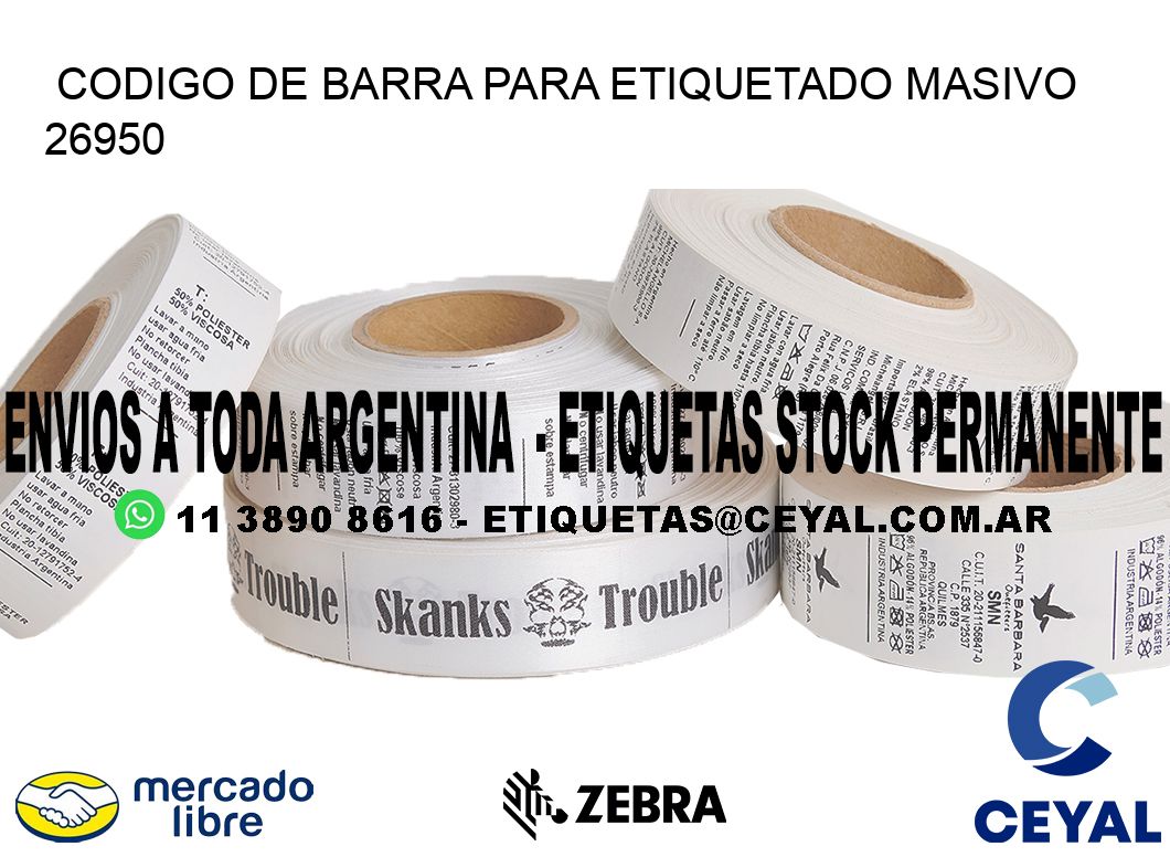 CODIGO DE BARRA PARA ETIQUETADO MASIVO 26950